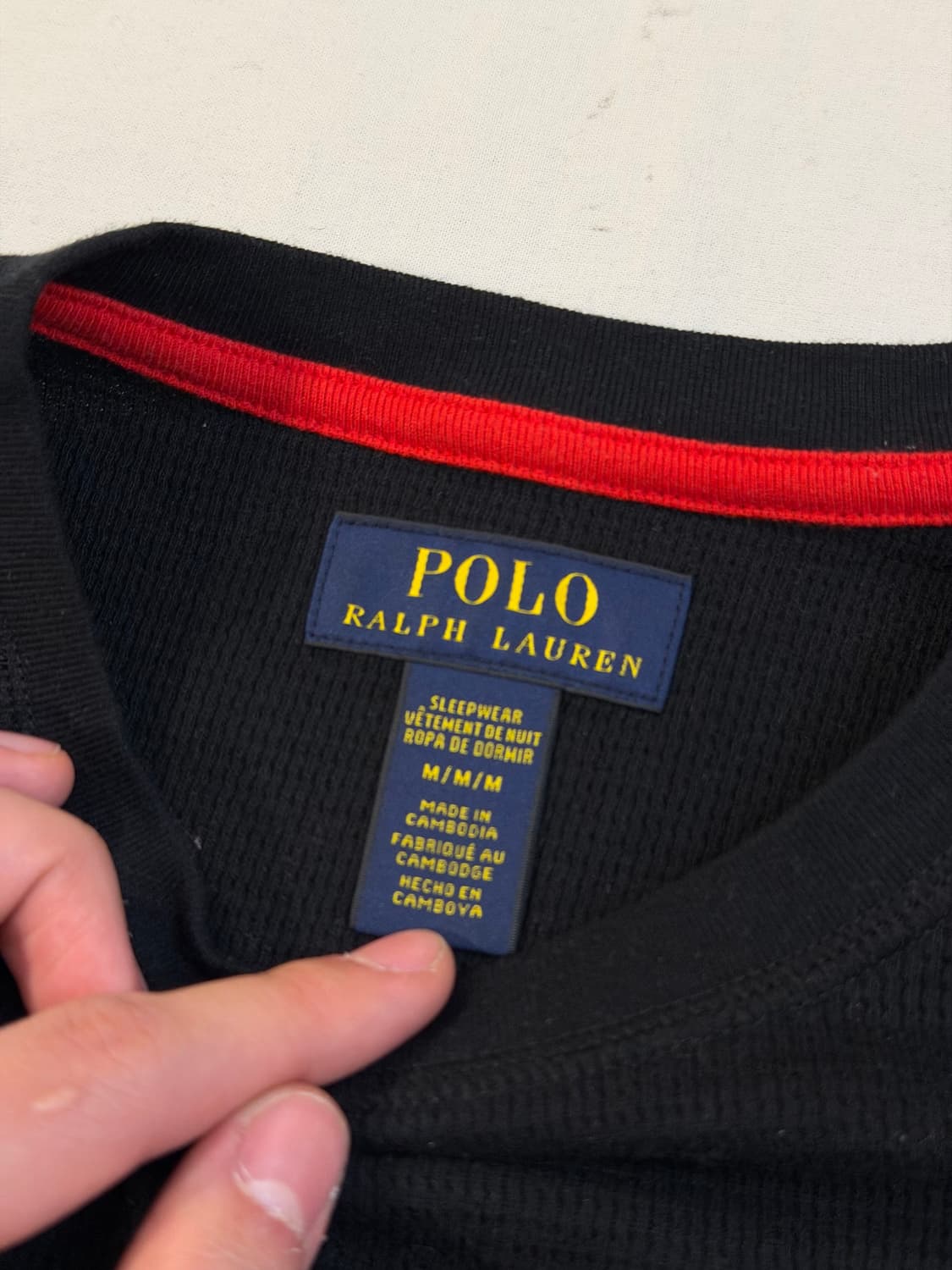 폴로 랄프로렌 와플 써멀 롱슬리브 블랙 상품이미지2