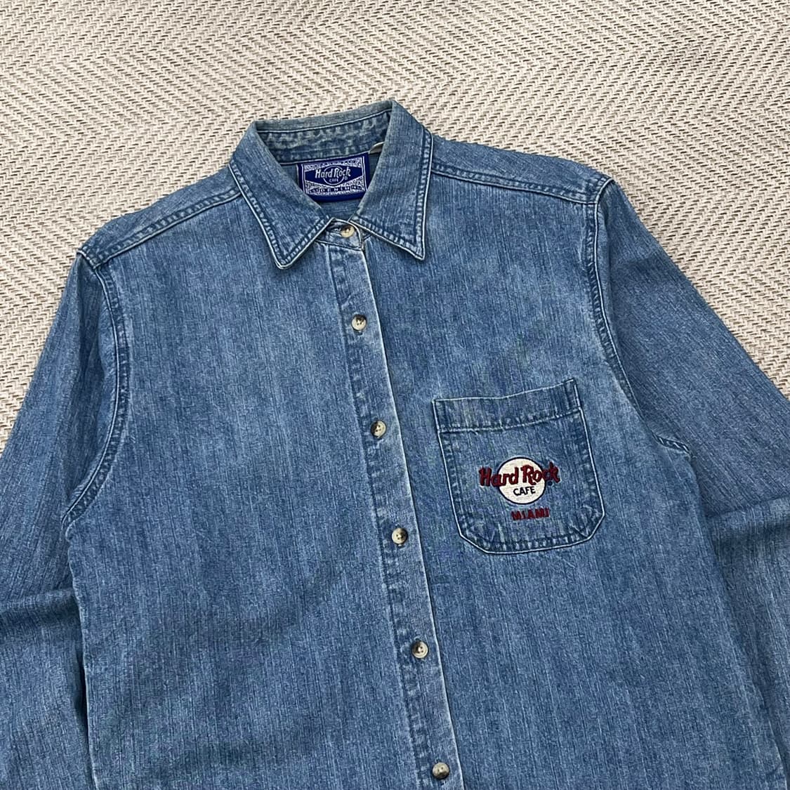 하드락 카페 자수 데님 셔츠 r3143 상품이미지3