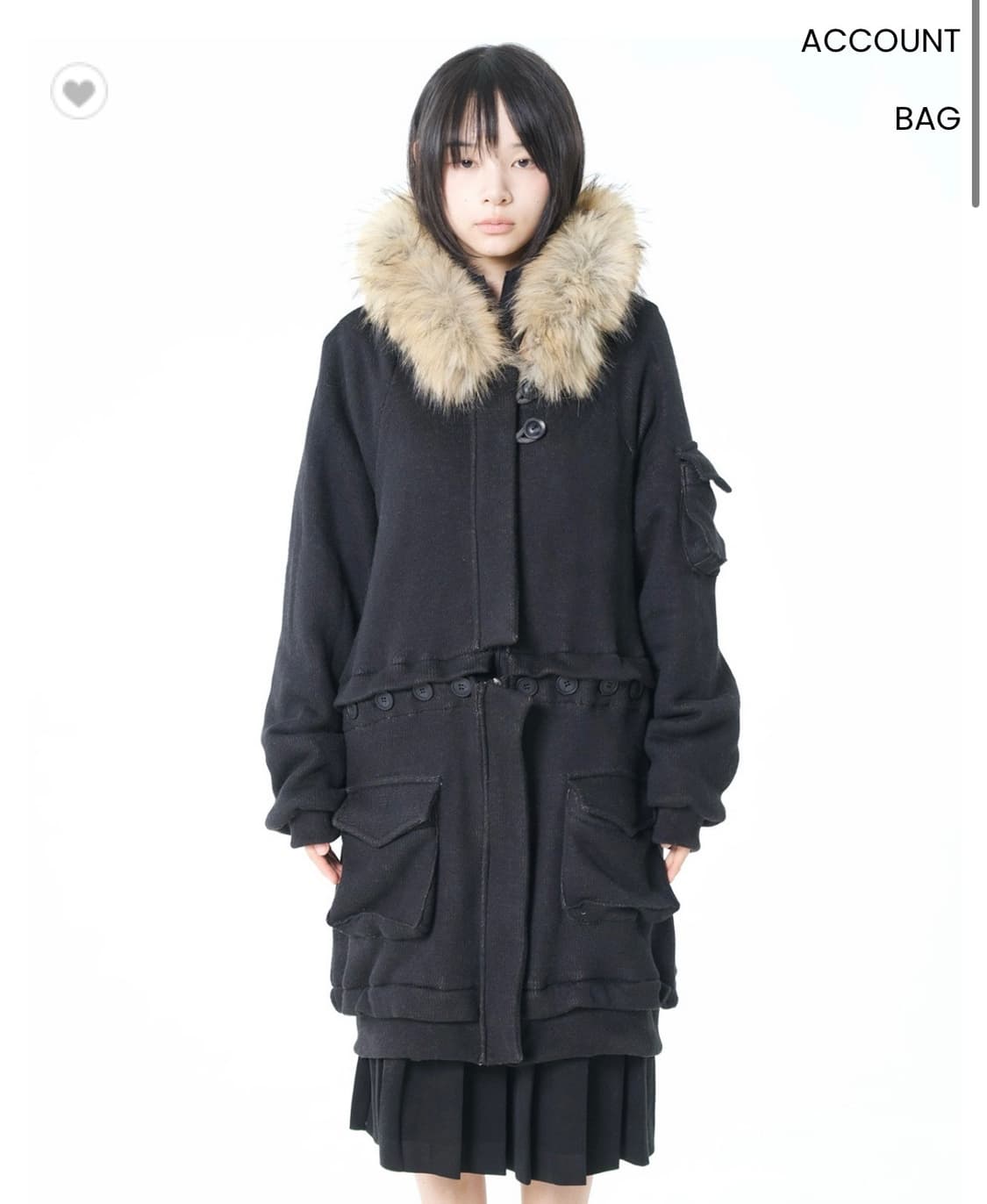 오스하이 투웨이 퍼 후드집업 블랙 상품이미지1