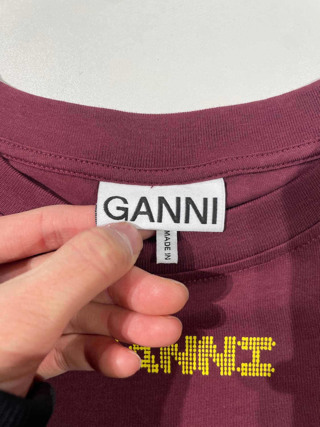 가니 2022 버건디 백 프린팅 레이어드 롱 슬리브 상품이미지7