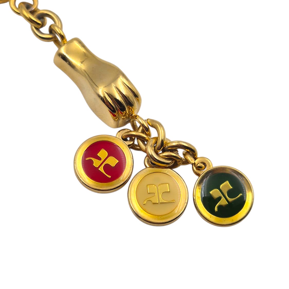 90s 꾸레쥬 핸드 로고 클로버 레이어드 키링 상품이미지2