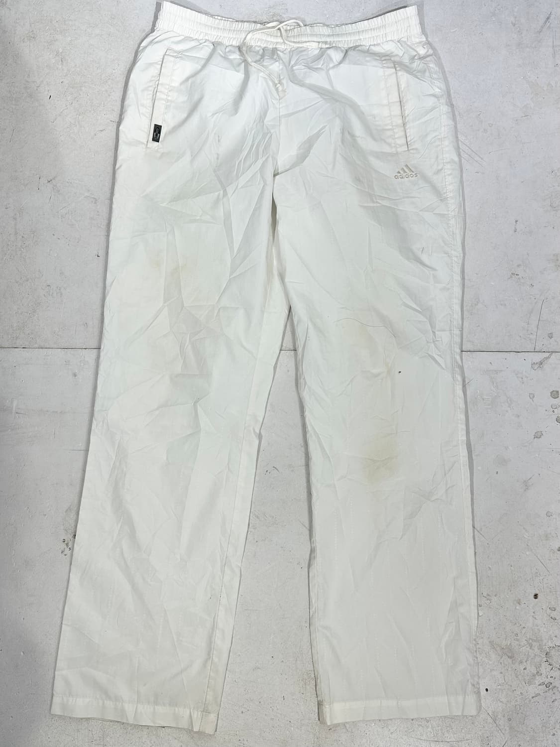 아디다스 화이트 와이드 트랙 팬츠 댄스 추리닝 바지 L 상품이미지4