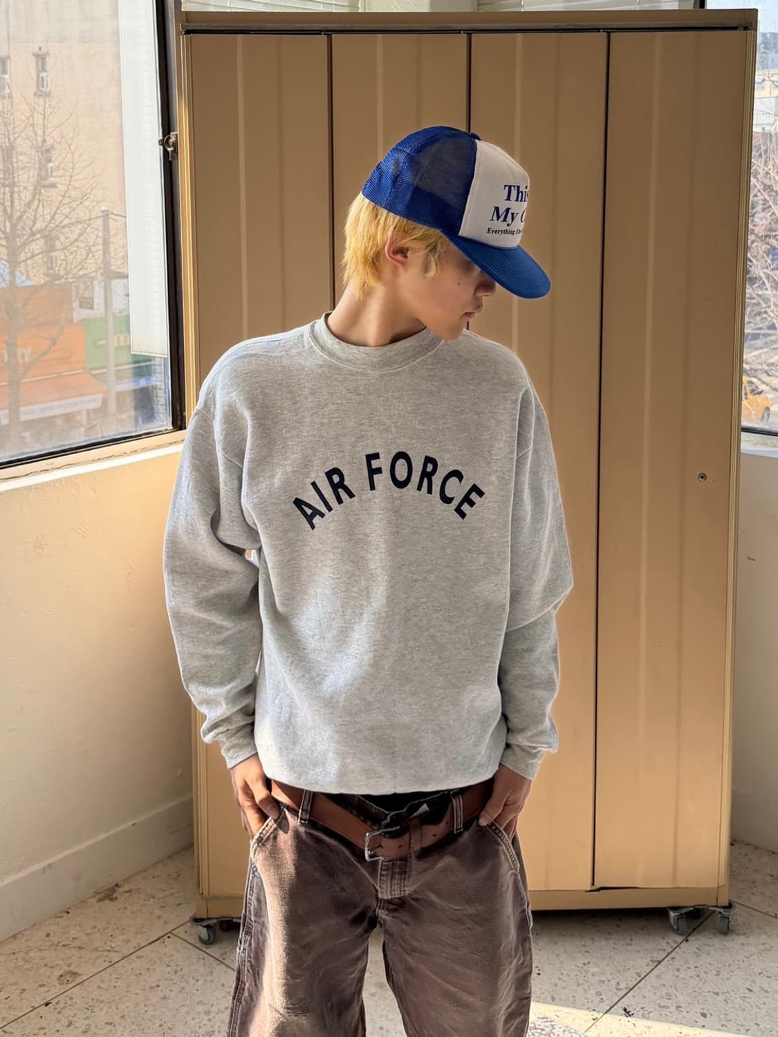 밀리터리 AIR FORCE 맨투맨 그레이 상품이미지1