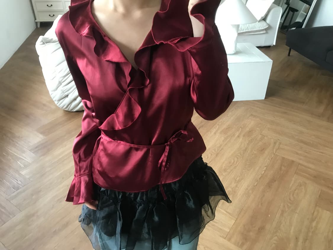 vintage wrap frill blouse 상품이미지8