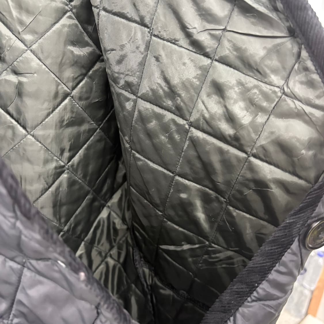 라벤햄 블랙 퀼팅 후드 코트 여/M 상품이미지8