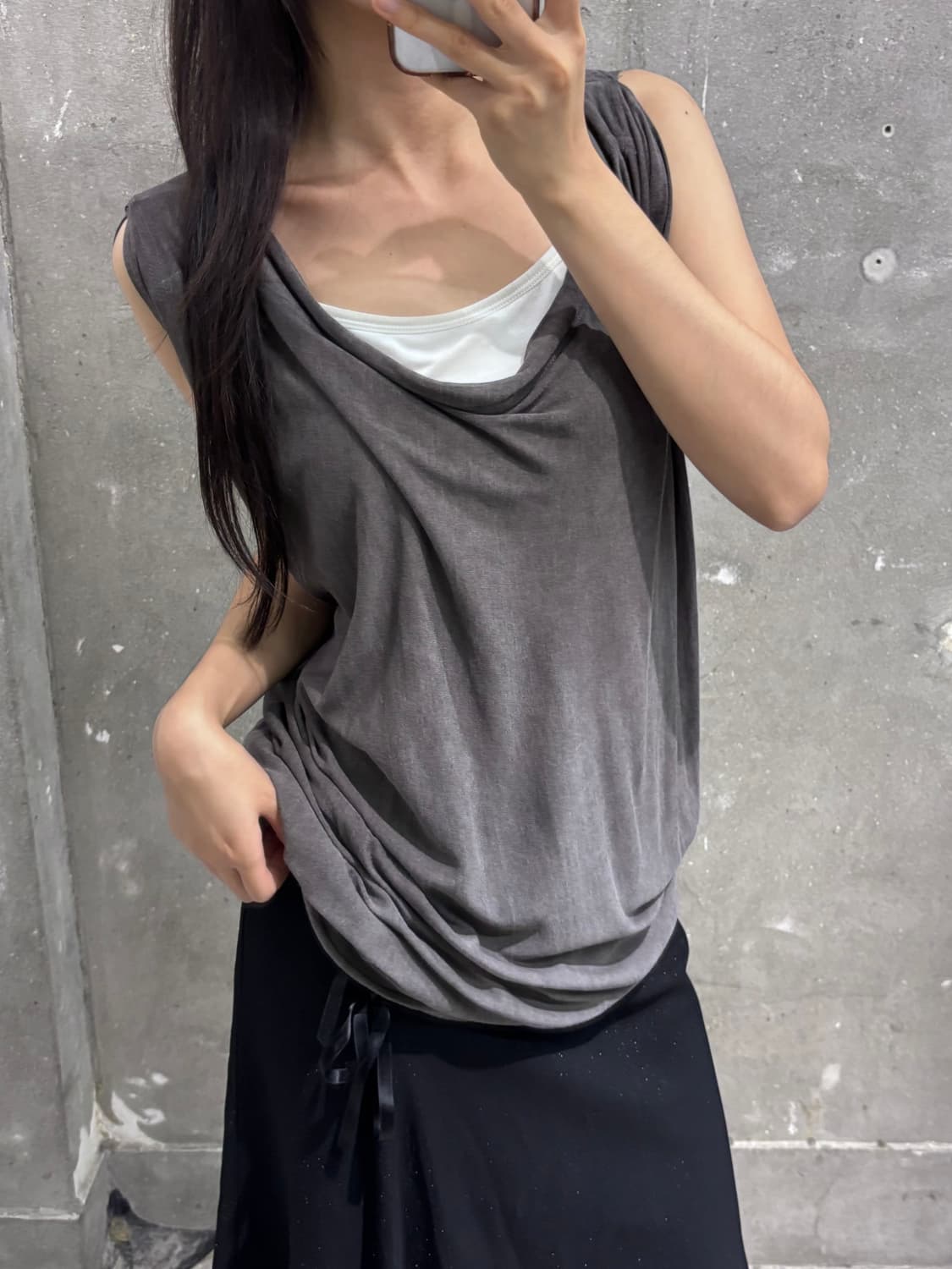 Vivienne Westwood 비비안웨스트우드 차콜 언발 원피스 상품이미지2
