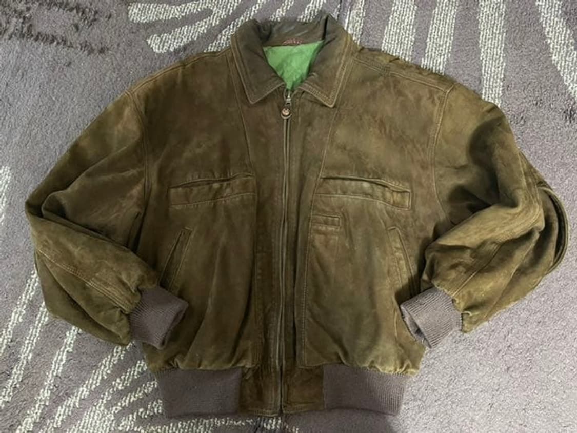 90s 80s 휴고보스 스웨이드 레더 자켓 라지 상품이미지2