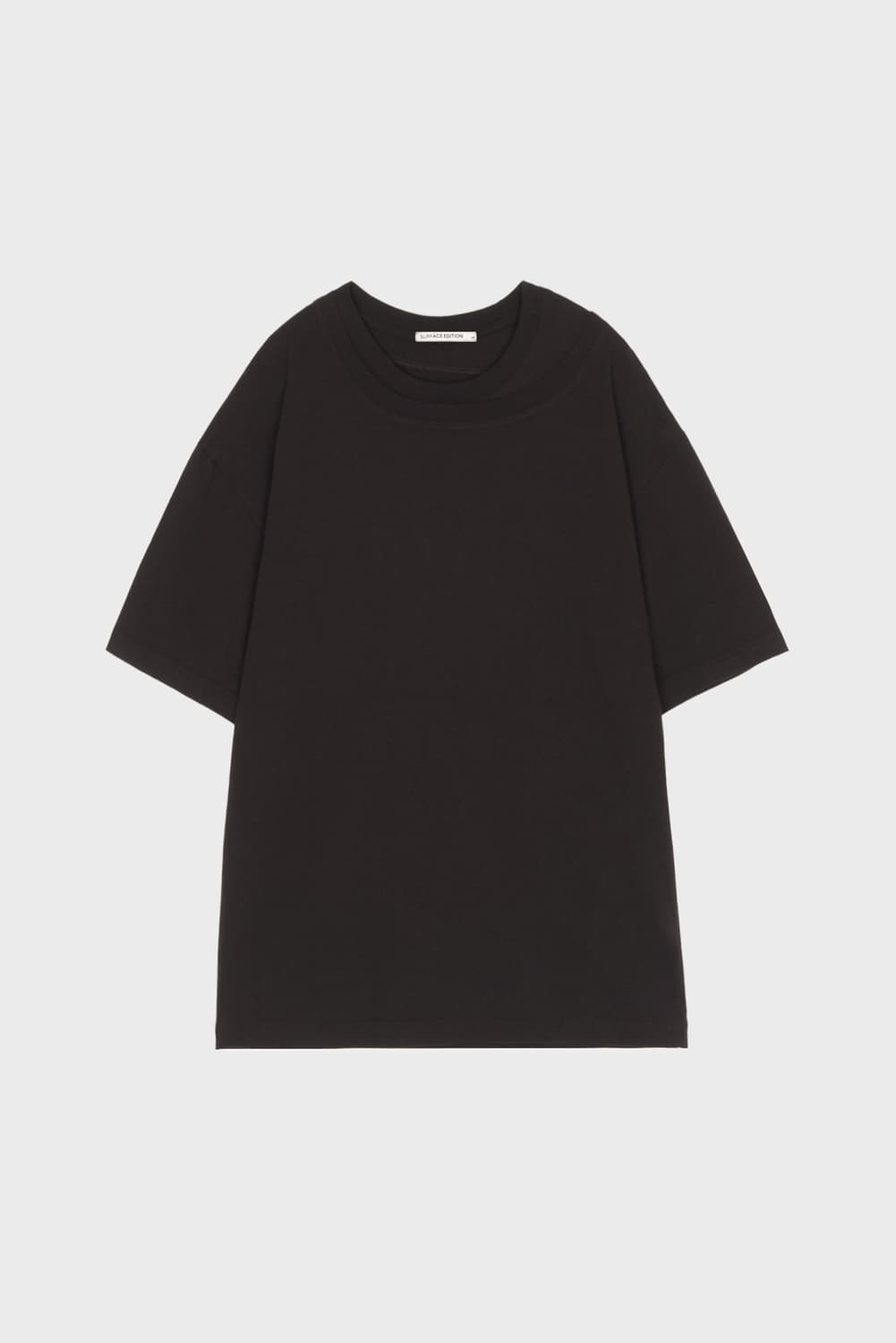 서피스에디션 더블 넥 티셔츠 다크 브라운 상품이미지2