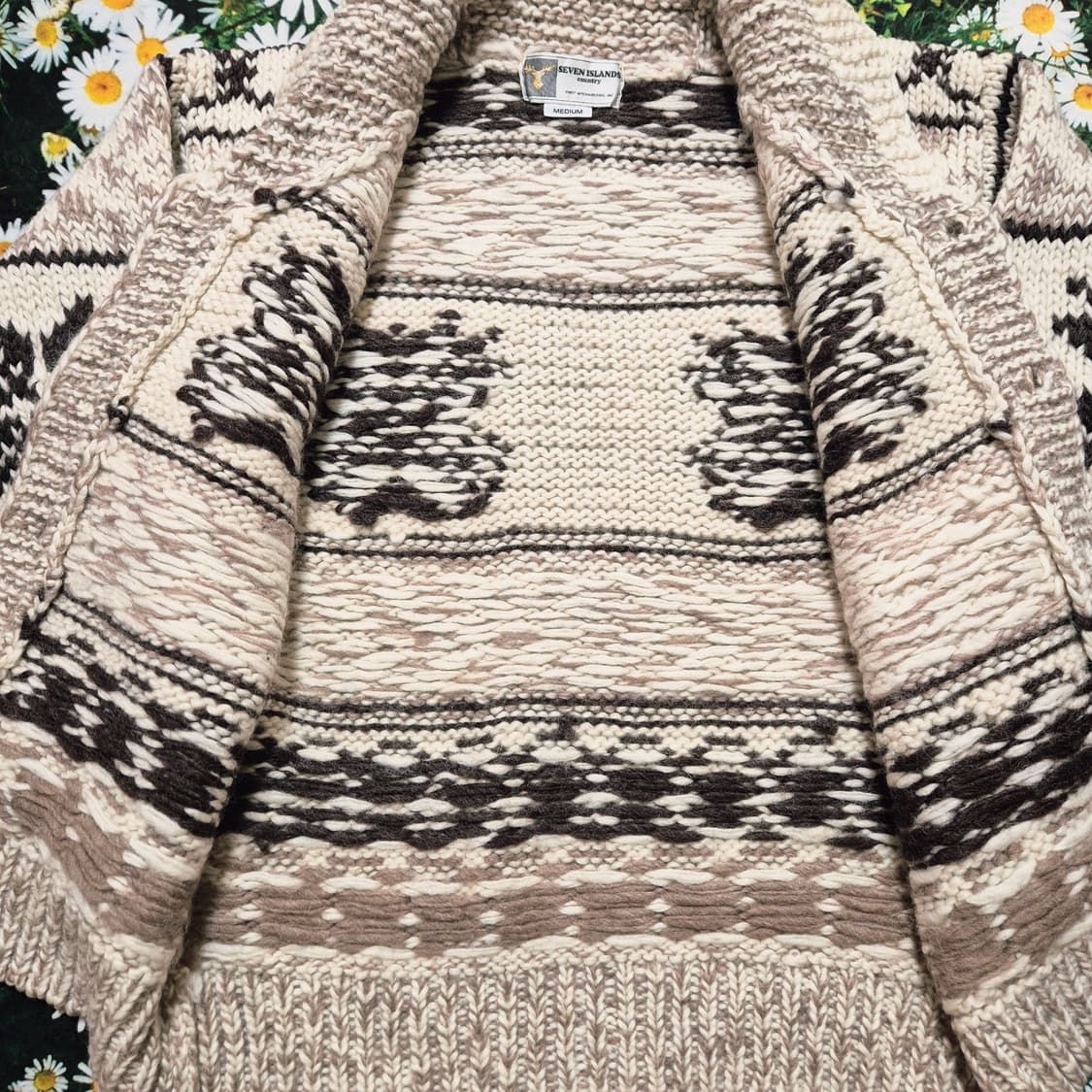 SEVEN ISLANDS 눈꽃 패턴 코위찬 가디건 성인M 상품이미지6