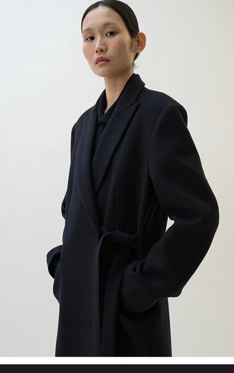 르917 사이드벨트 코트 (네이비) 상품이미지2