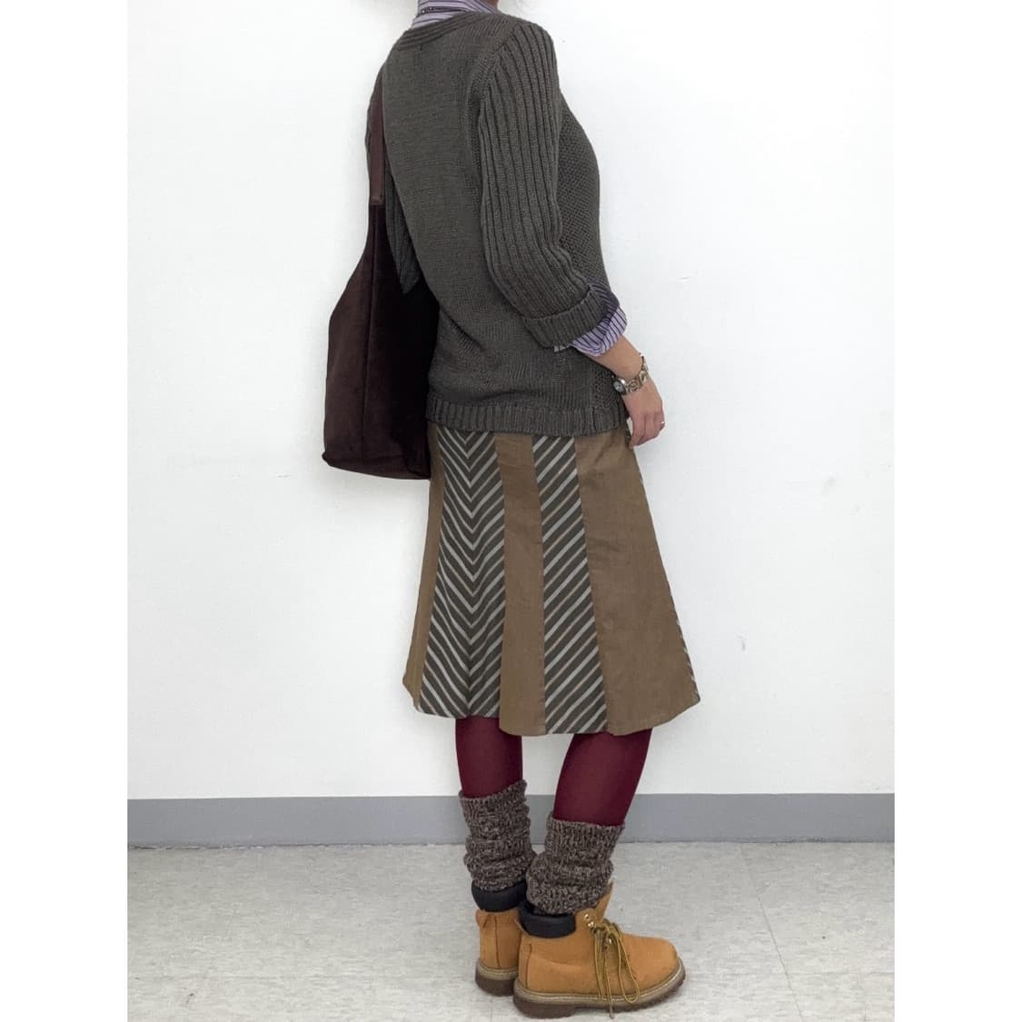 빈티지 카키 니트 상품이미지4