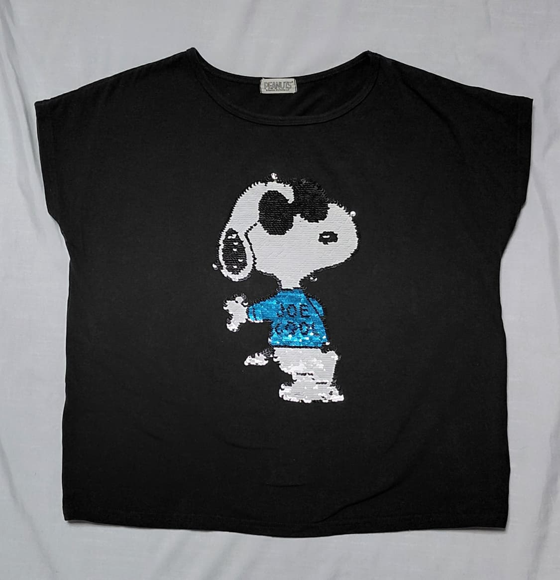 [정품/S] 피너츠 스누피 리버서블 시퀸 티셔츠 상품이미지1