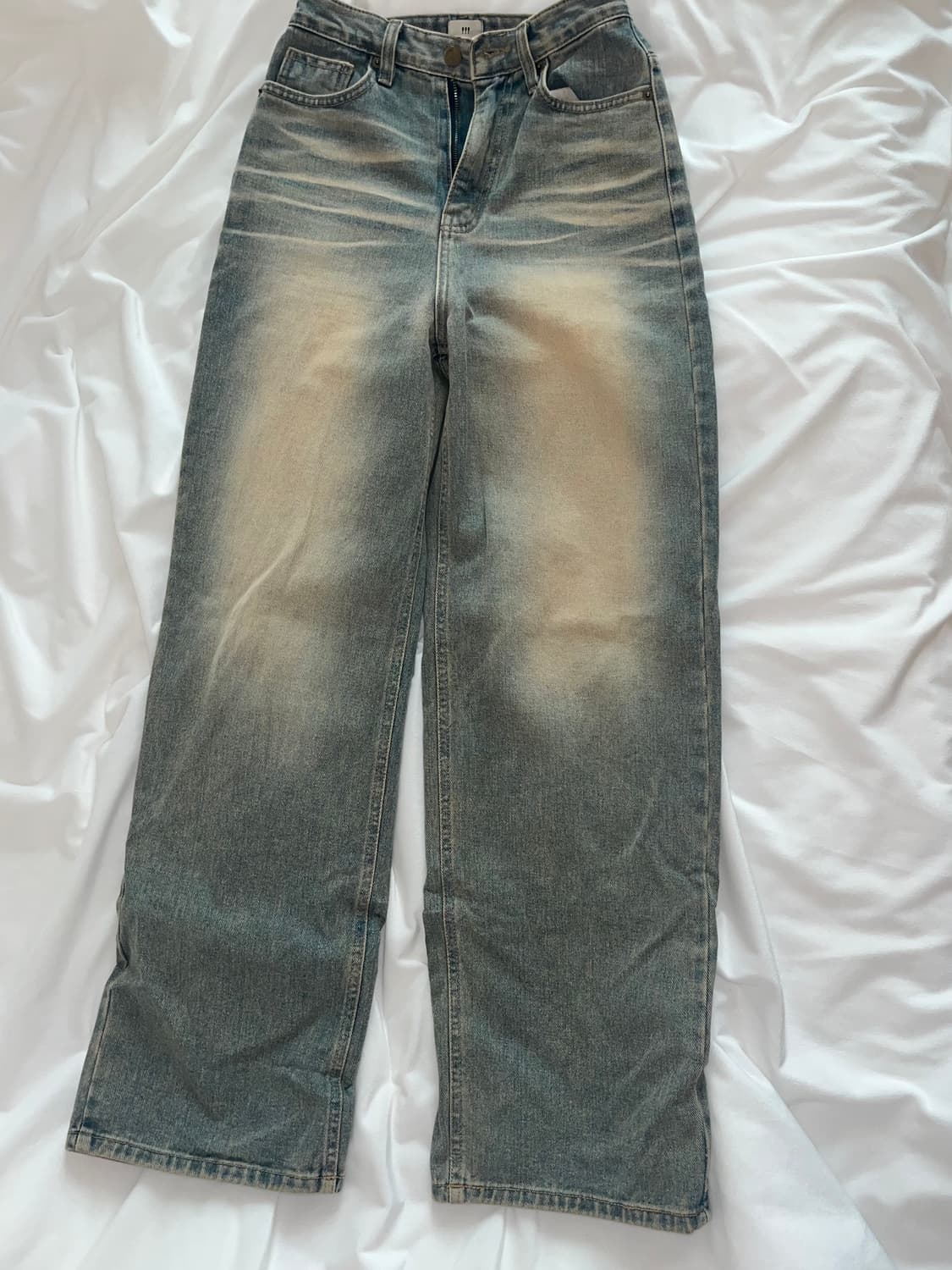 (쿨거2)워싱 와이드 데님 상품이미지2