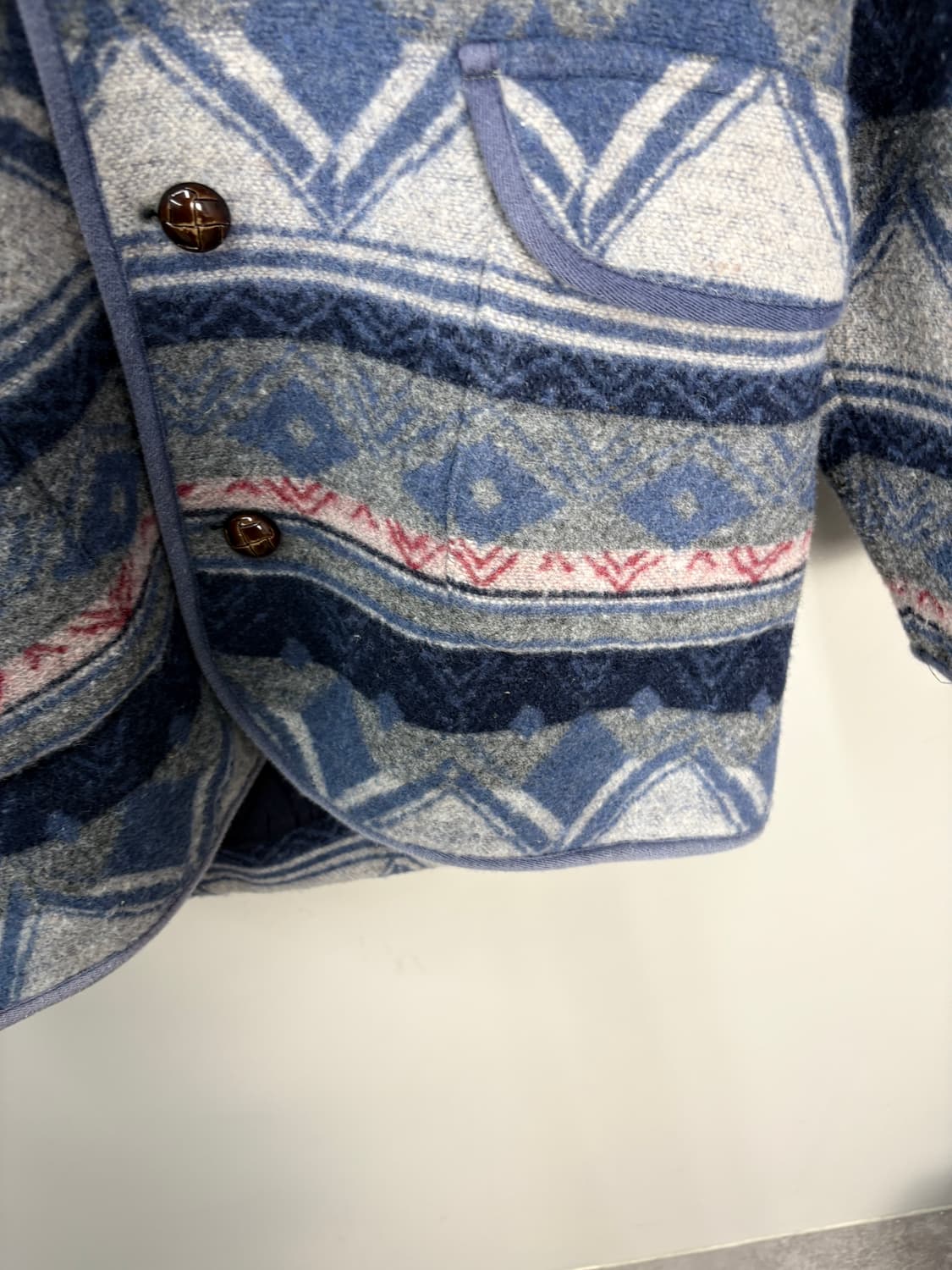 JPN 빈티지 울 패턴 버튼 에닉스 자켓 A3654 상품이미지4