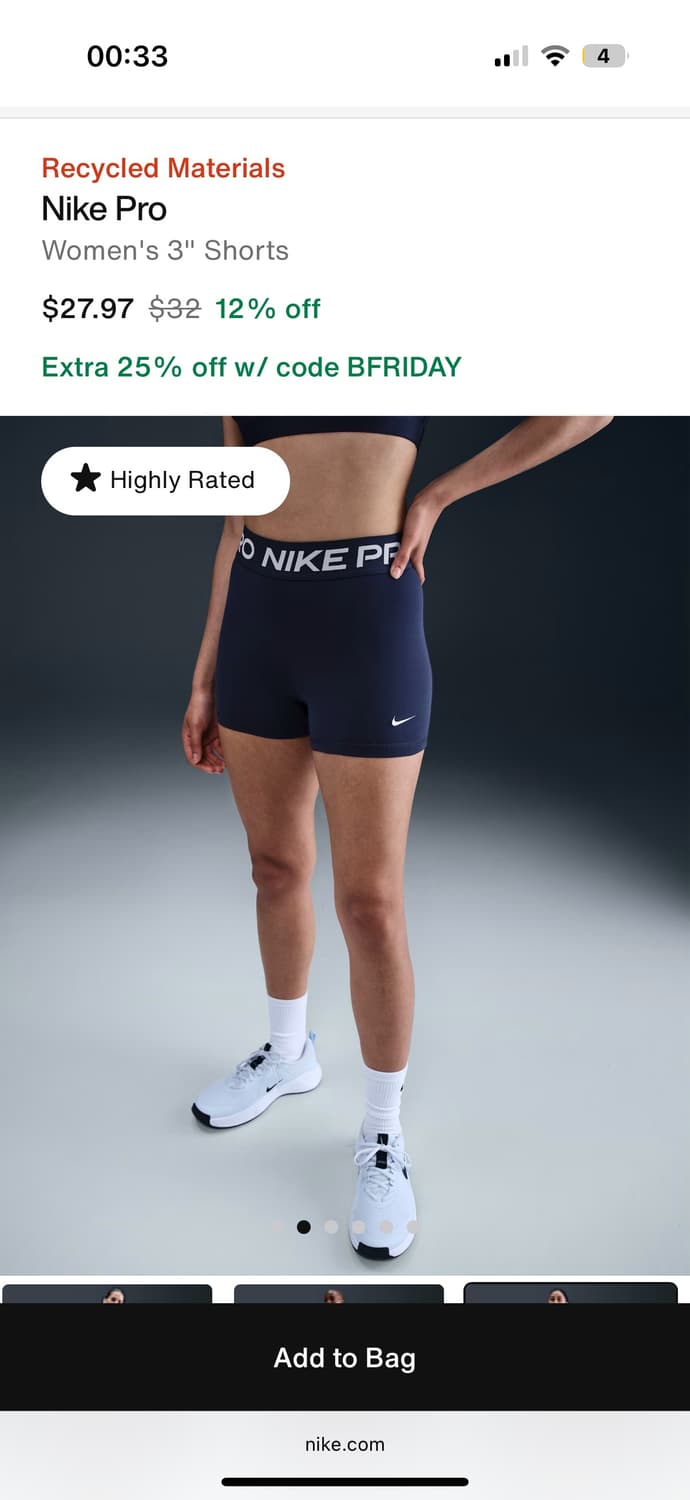 나이키 프로 우먼스 쇼츠 3인치 상품이미지2