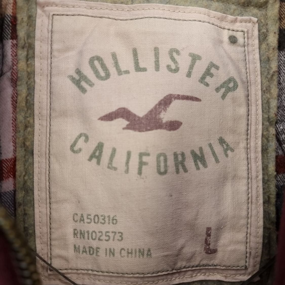 [홀리스터] Y2K 빅로고 패치 빈티지 후드 집업 버건디 M18524 상품이미지7