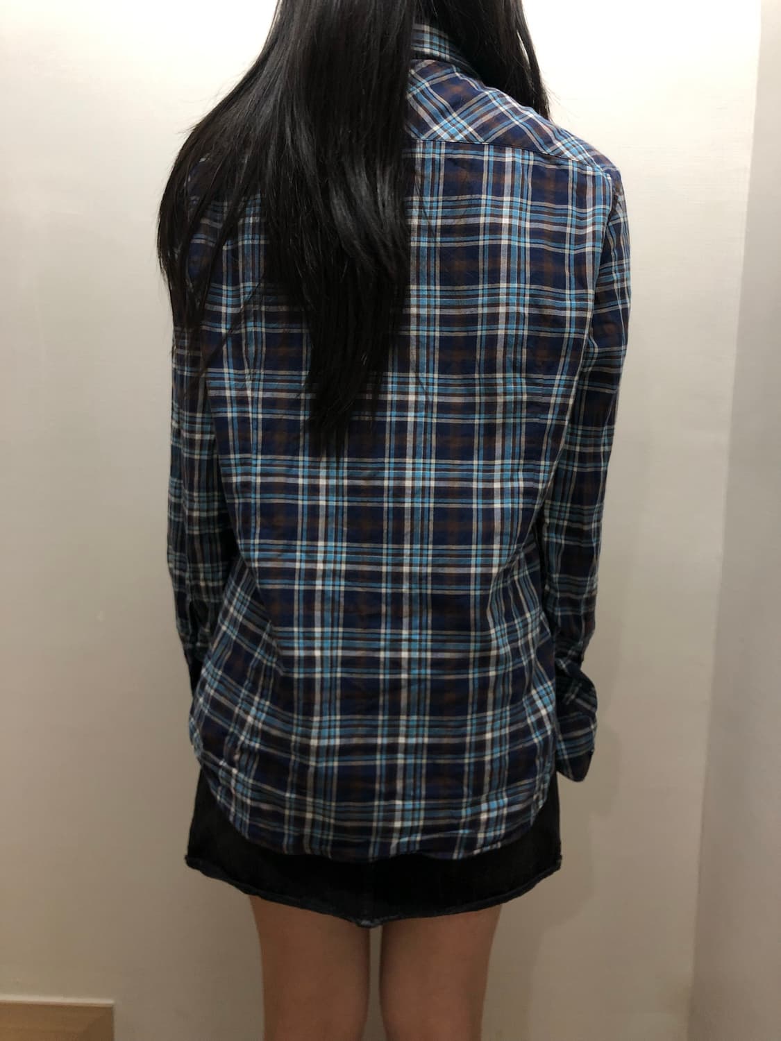 빈티지 블루 체크 셔츠 상품이미지8