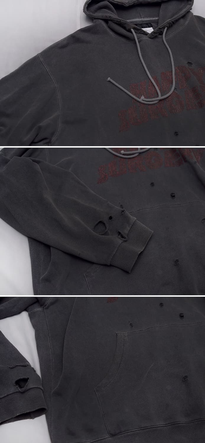 써저리 x 해피피플 락 피그먼트 오버핏 후디 (105~110+) 상품이미지7