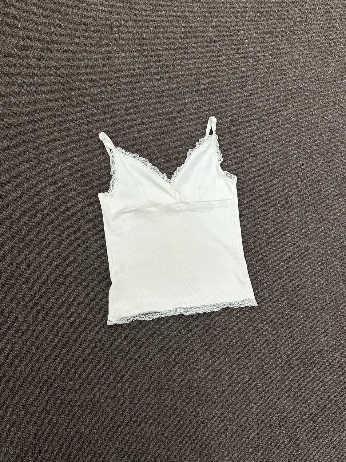 OS)Japanese vintage 여성 레이스 디테일 화이트 나시 상품이미지1