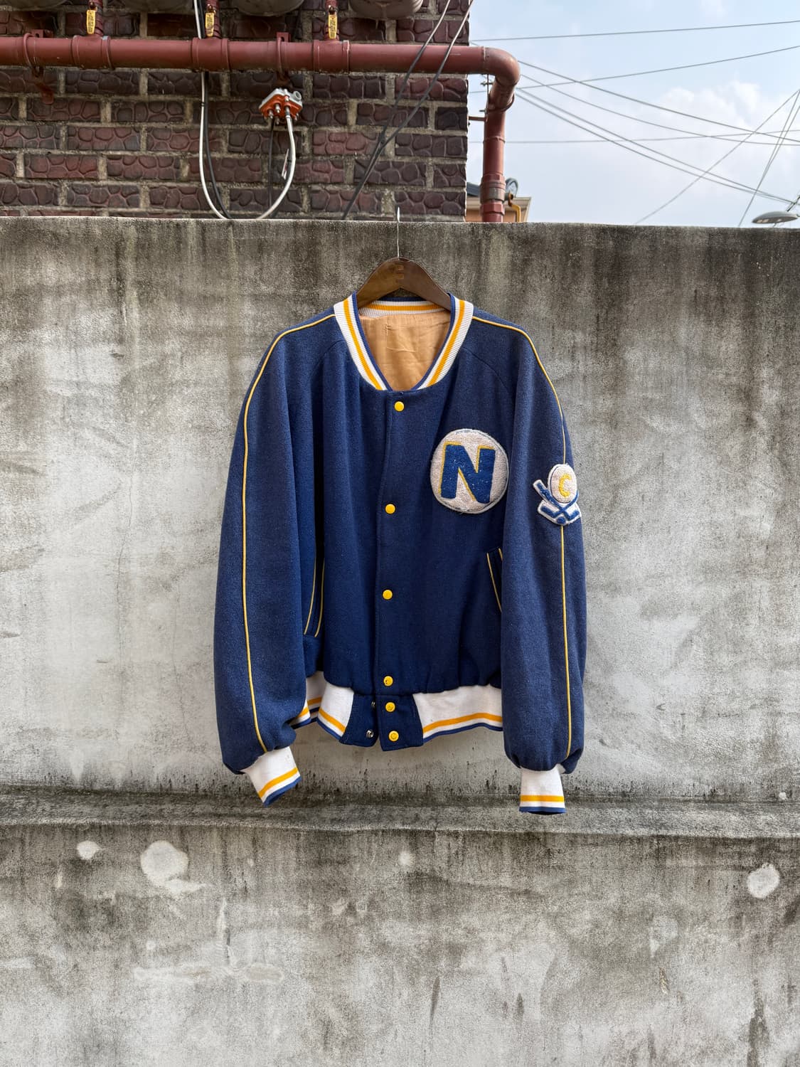 60s 빈티지 울 바시티 자켓 XL 상품이미지1