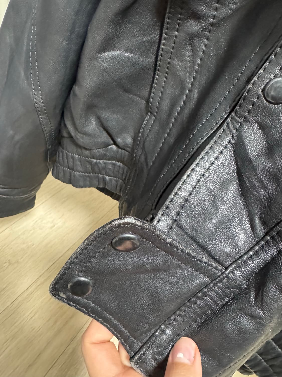 빈티지 레더 봄버 자켓 상품이미지7