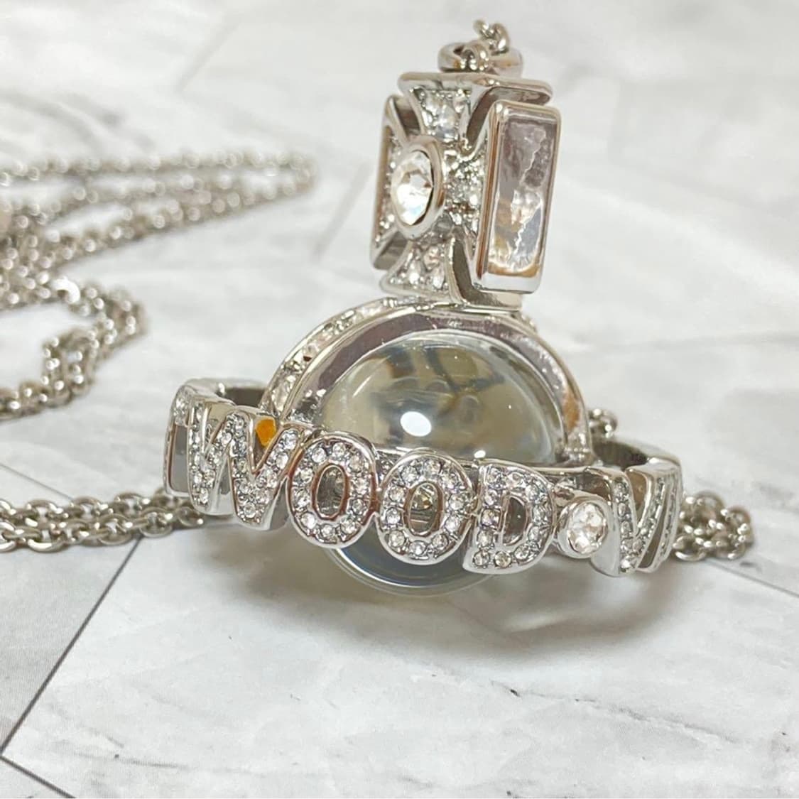 비비안웨스트우드 아카이브 크리스탈 큐빅 3d orb 팬던트 목걸이 상품이미지4