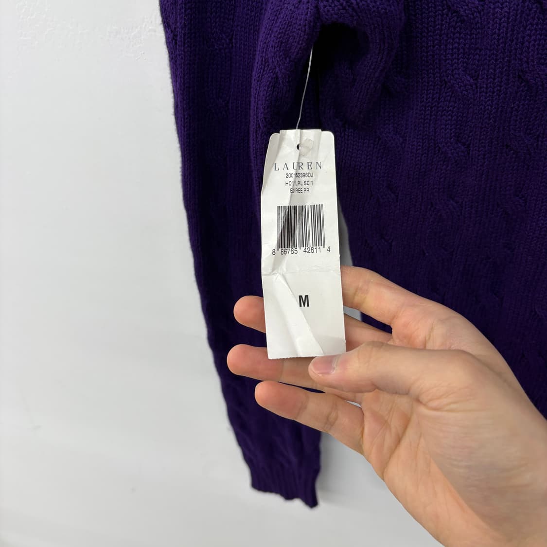 Lauren Ralph Lauren 케이블 니트 퍼플 여성 M 상품이미지5