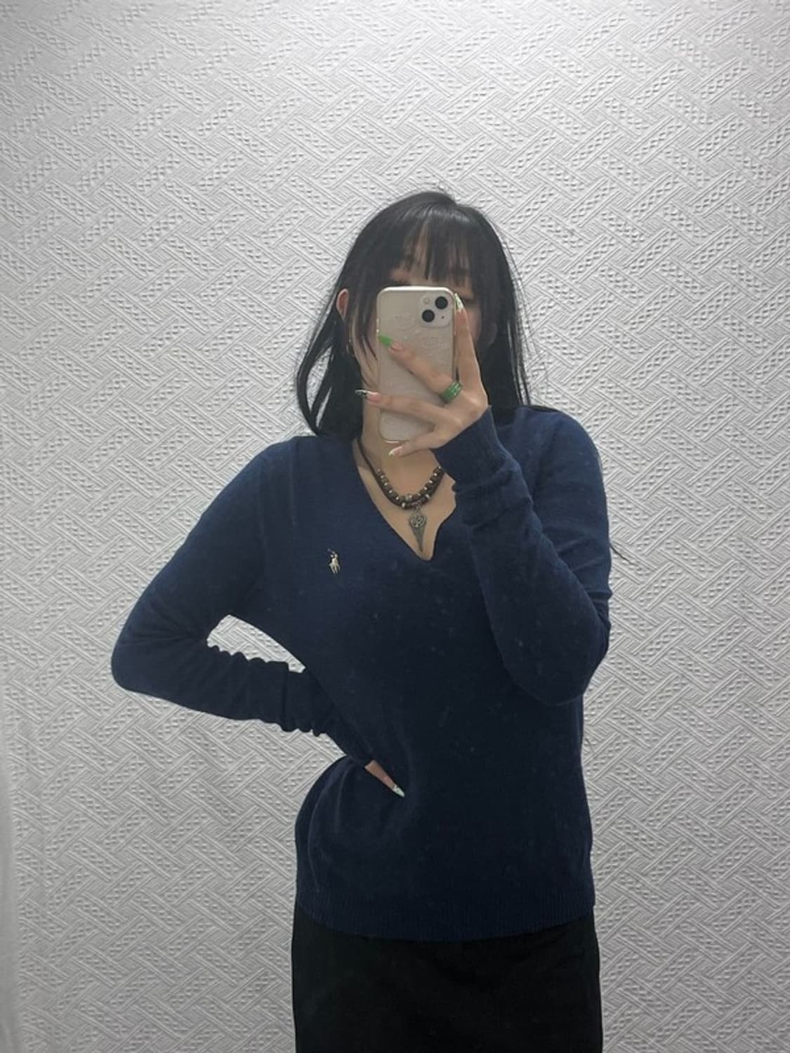 폴로 랄프로렌 캐주얼 여리핏 메리노울 브이넥 니트 L C08883 상품이미지1