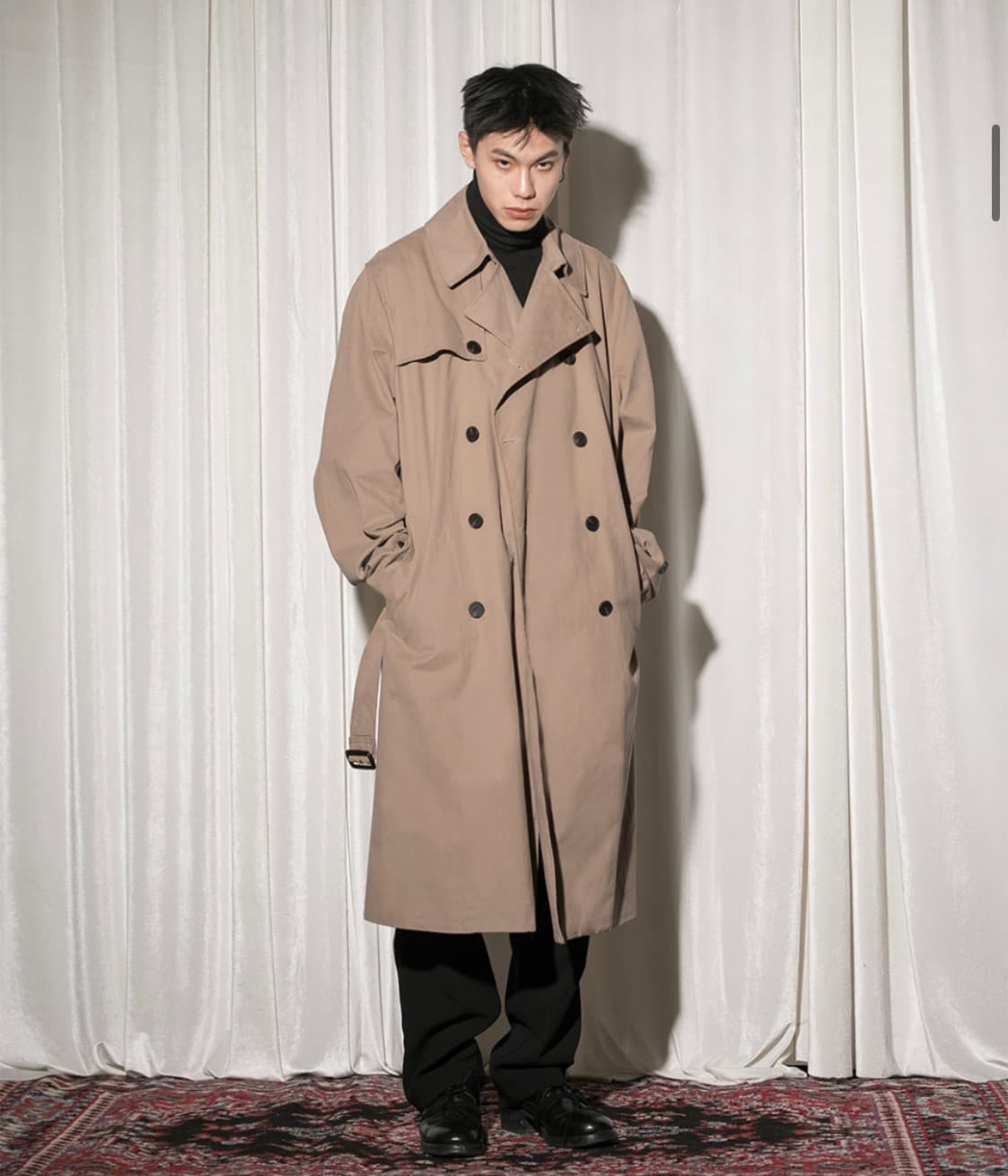 플레어업 오버사이즈 트렌치코트 FL-012 베이지 / 사이즈1 / 실착 상품이미지6