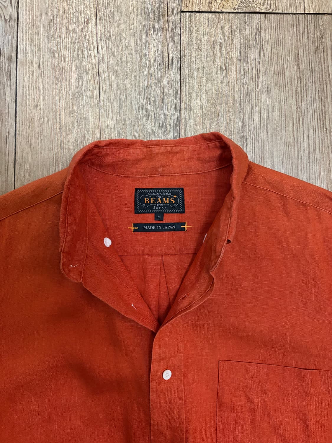 빔즈 플러스 린넨 셔츠 딥오렌지 M(100) 상품이미지4