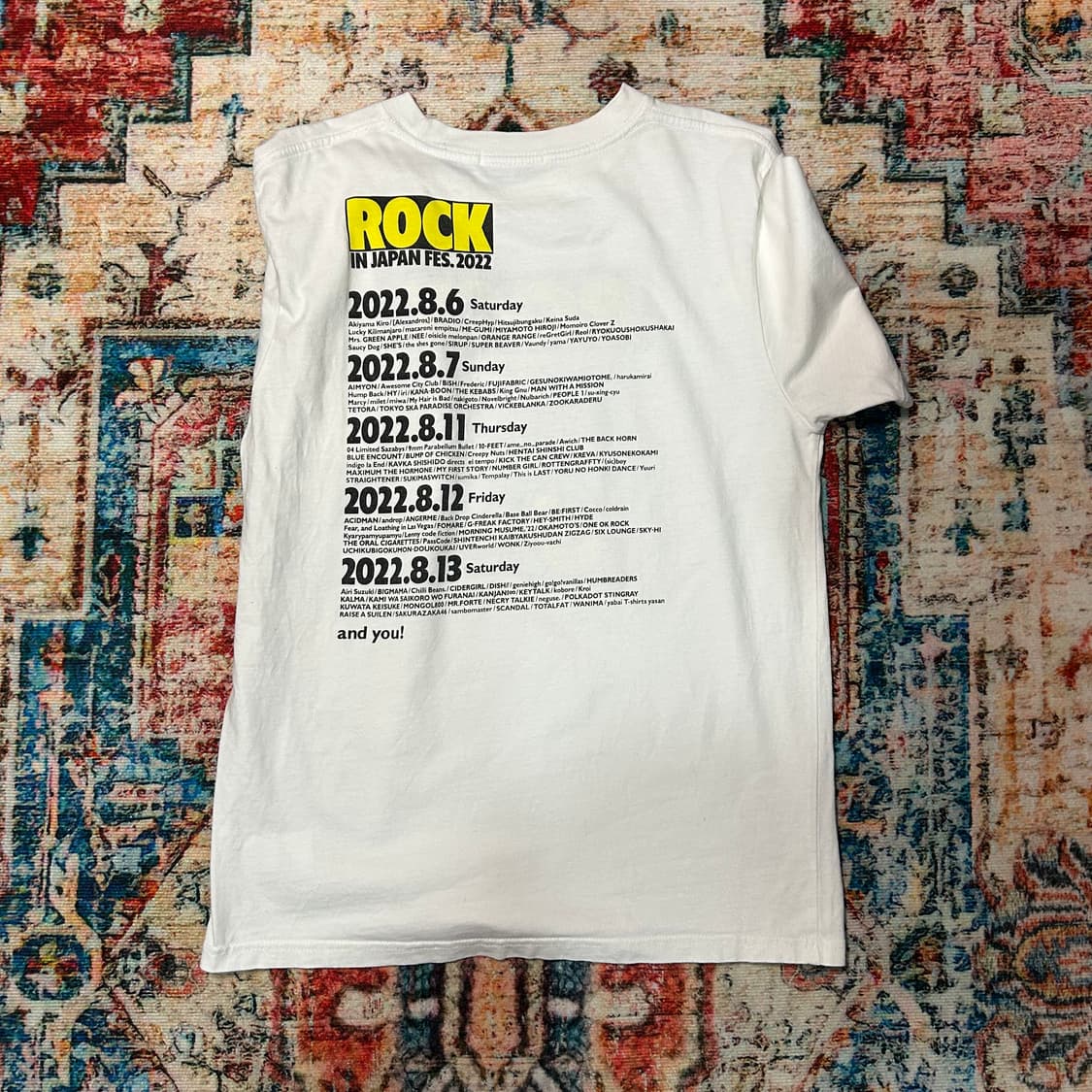 [M] ROCK in japan 페스티벌 2022 프린팅 밴드티 상품이미지2