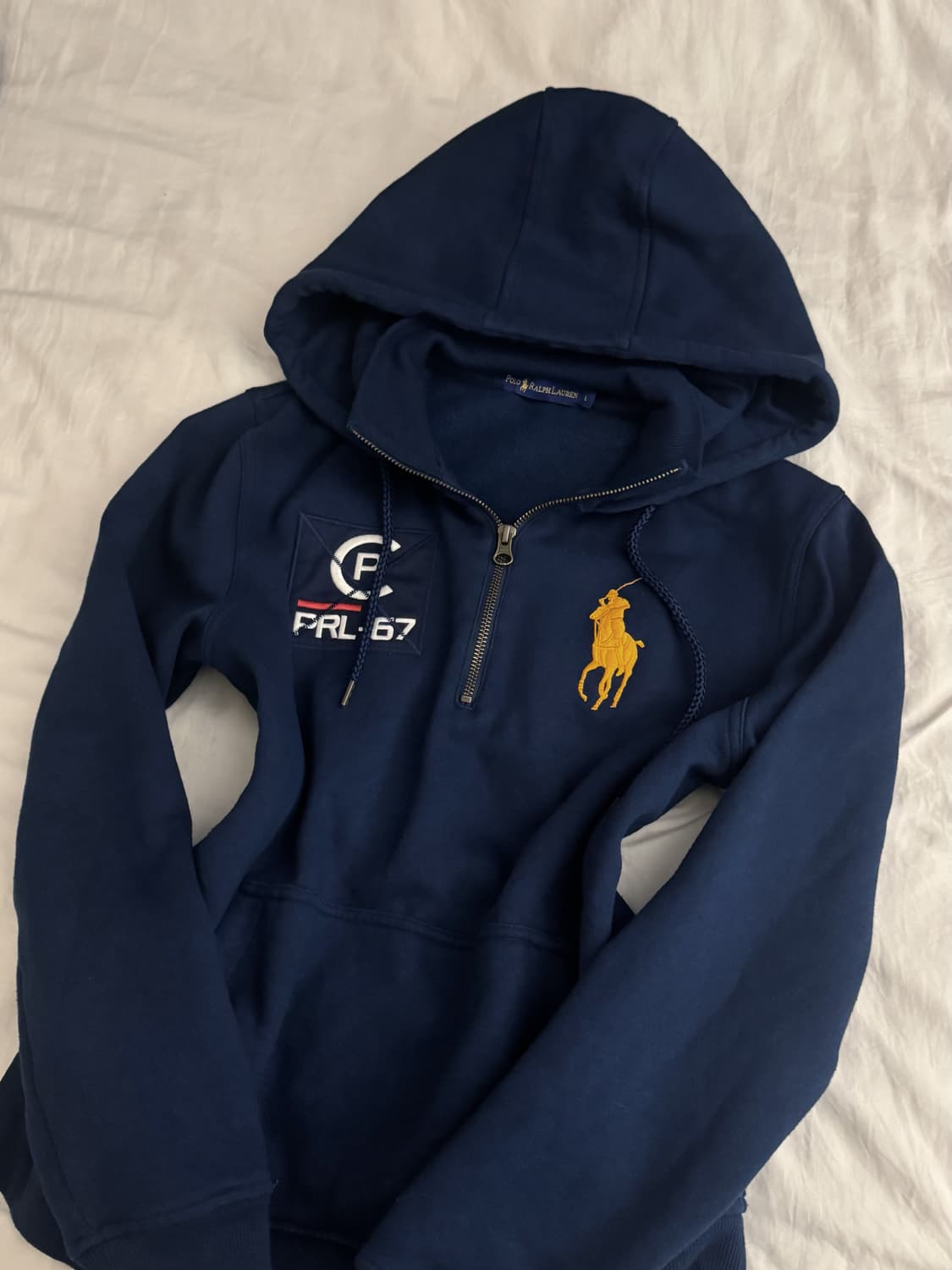 유일매물 폴로 빅포니 네이비 후드티 반집업 상품이미지2