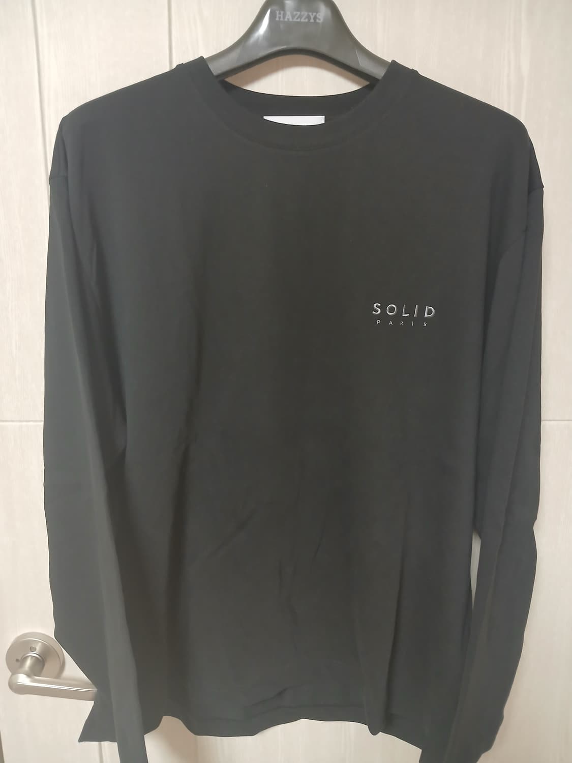 솔리드옴므 롱슬리브 백로고 블랙 50 새상품 상품이미지1