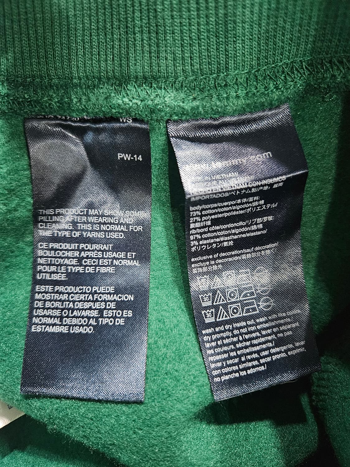 타미힐피커 그린컬러 남성 허리 32~34 기모 조거팬츠  상품이미지10