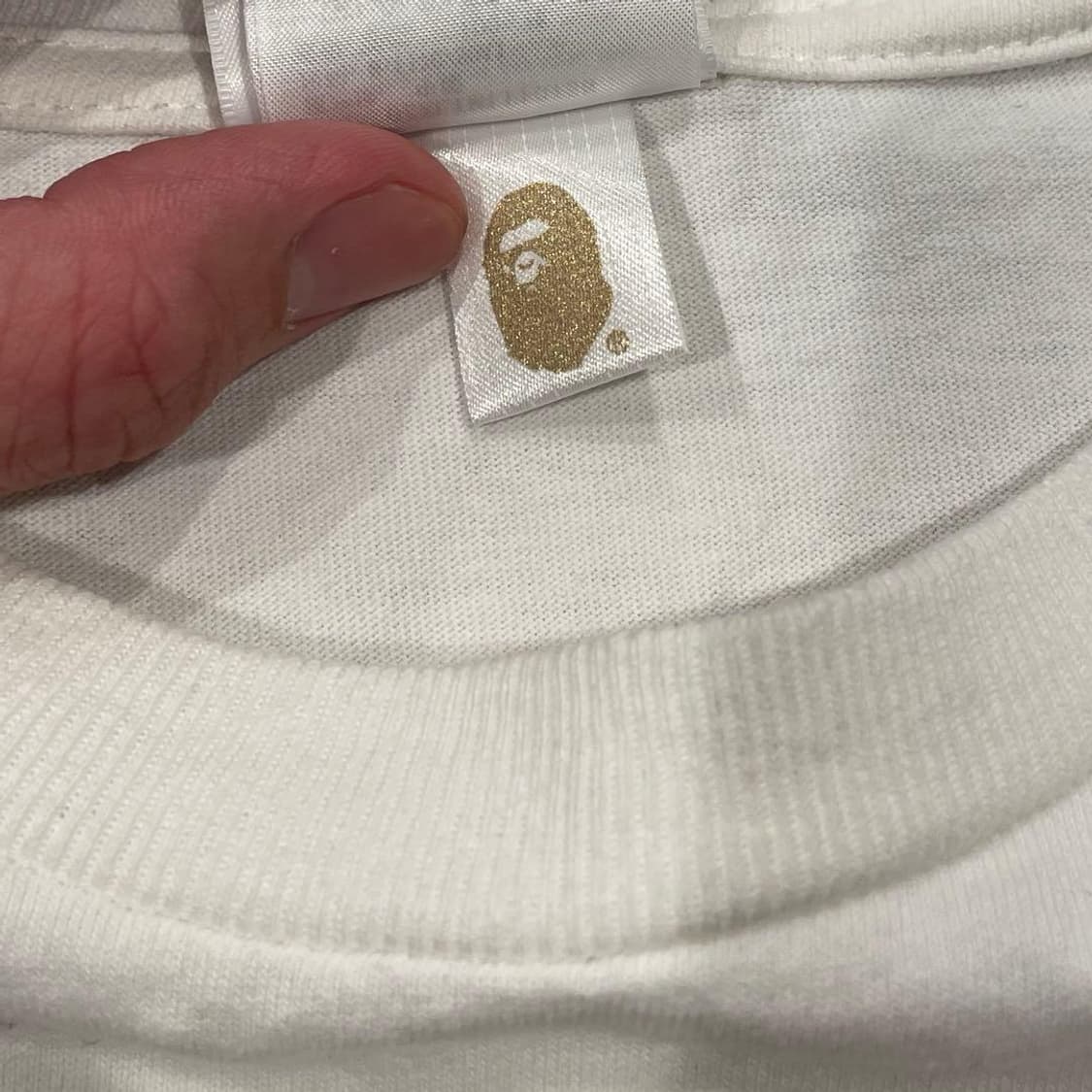 베이프 빅 에이프 헤드 롱슬리브 티셔츠 화이트 상품이미지3