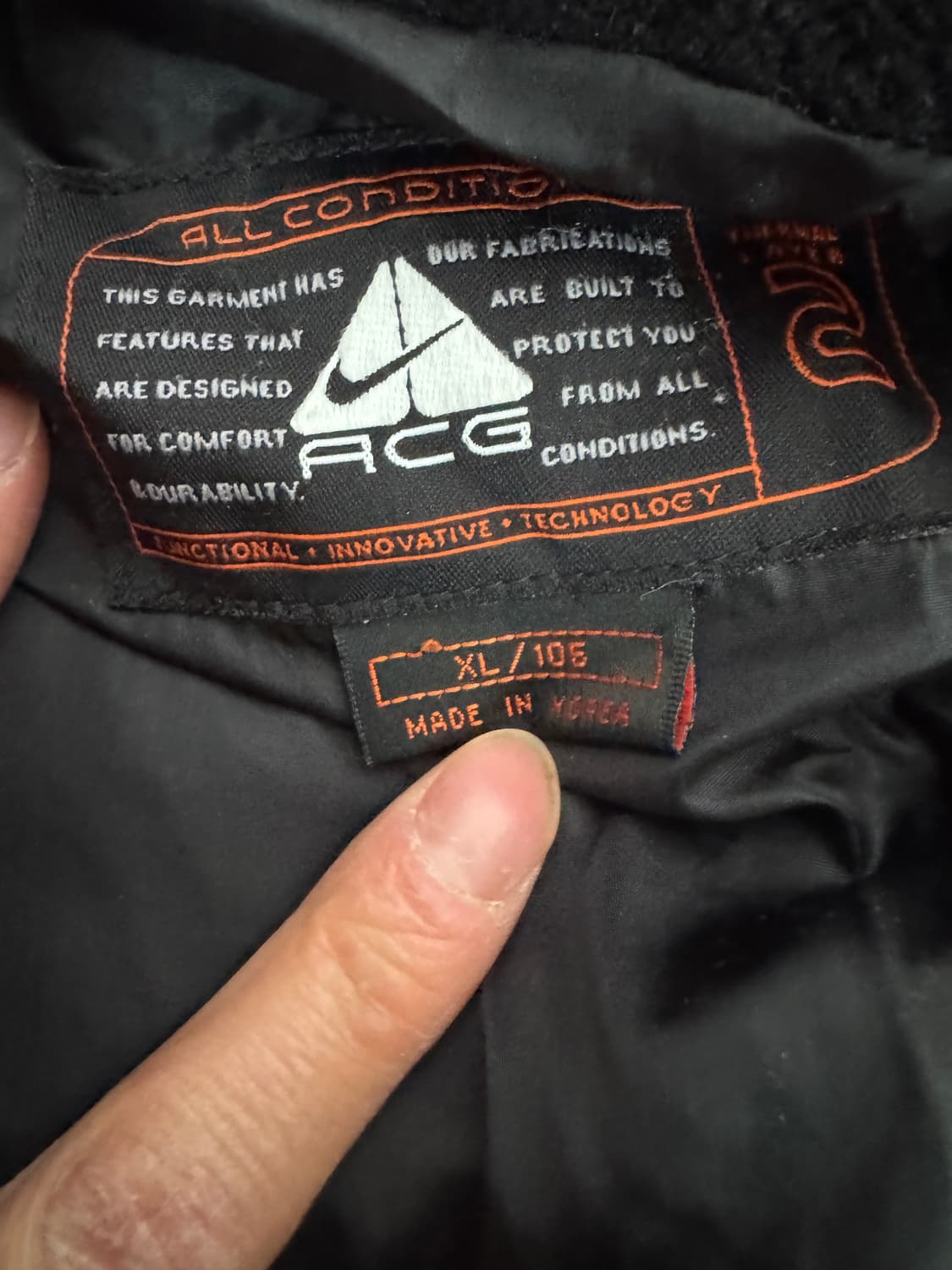 희귀!! 나이키 ACG 올드스쿨 밑단 스트링 패딩 점퍼 XL 상품이미지4