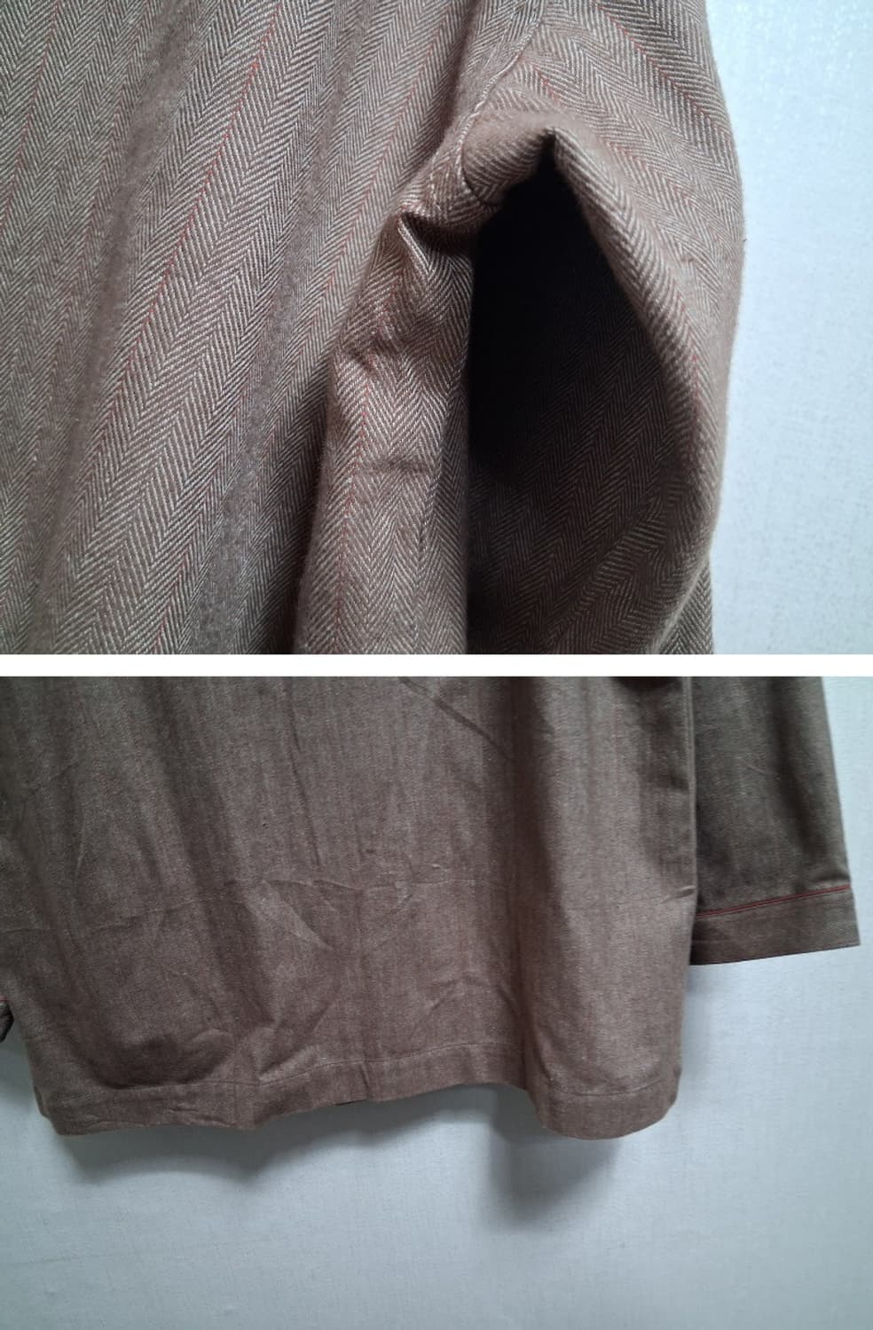 입생로랑 홈웨어 남성 겨울면셔츠 밝은브라운 빨강선 미착용새제품상태 100 상품이미지6