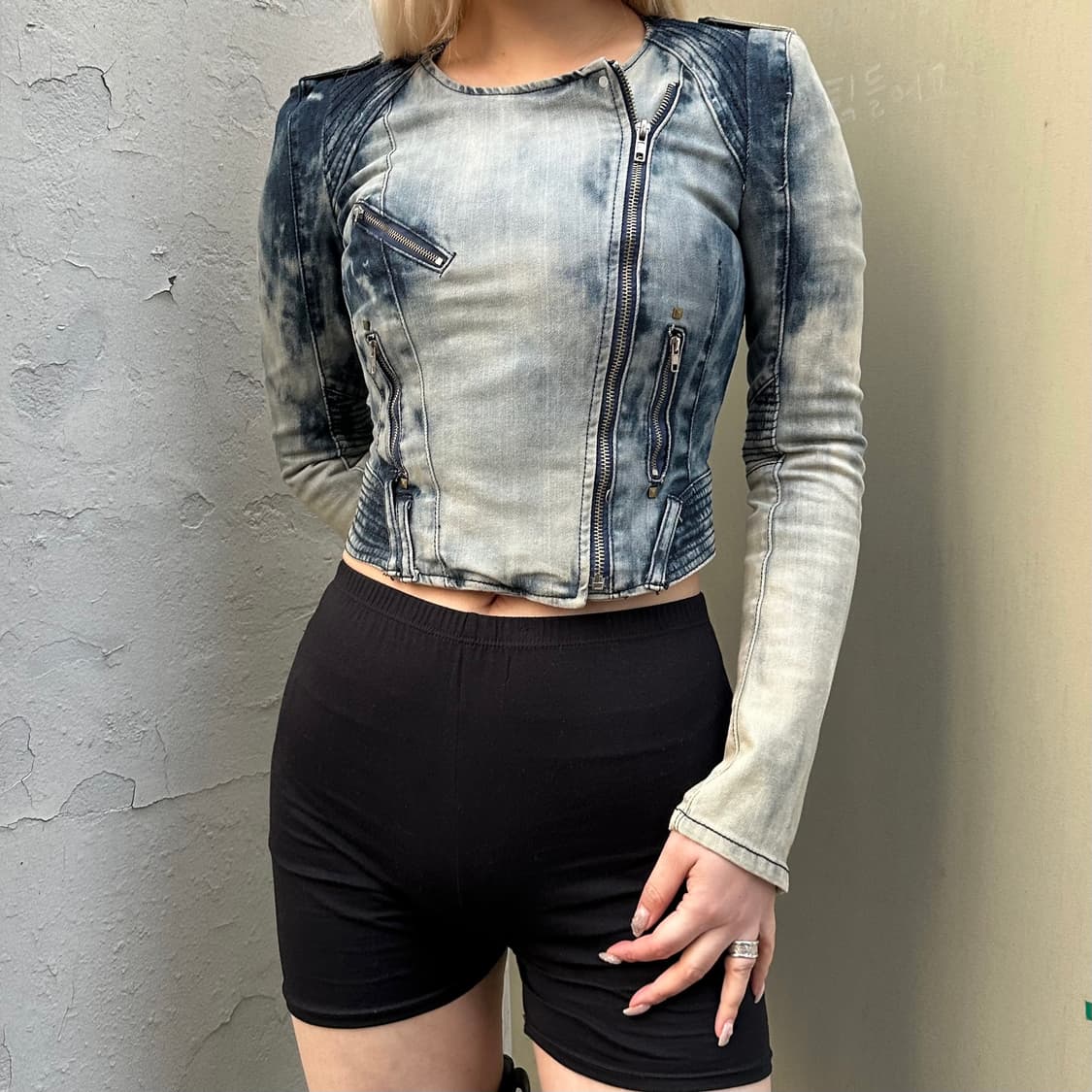 2000s LESHOP JEAN 크롭 데님 자켓 상품이미지1