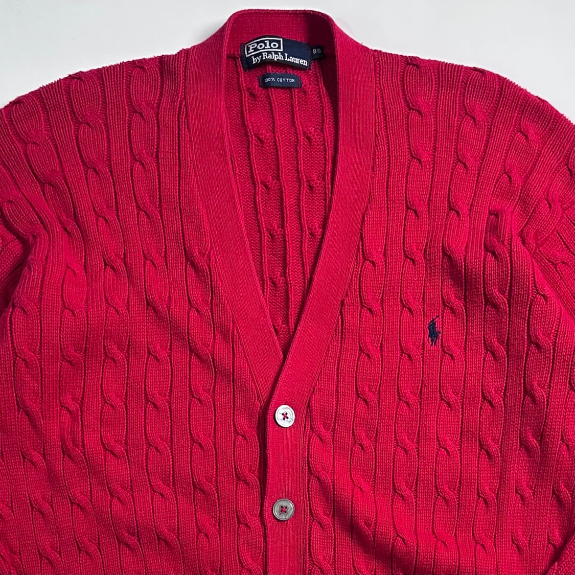 폴로 랄프로렌 레드 케이블 니트 가디건  상품이미지2