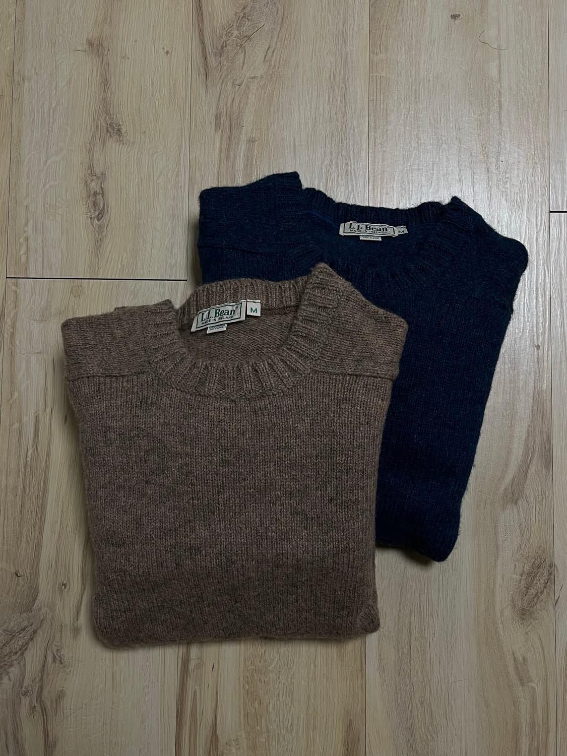 L.L.Bean 스웨터 / 베이지 브라운 & 스틸 블루 / M (95–1 상품이미지1