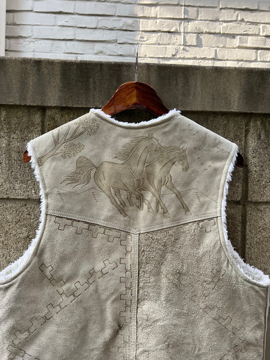1970s SUEDE WESTERN SHERPA 스웨이드웨스턴베스트 상품이미지9