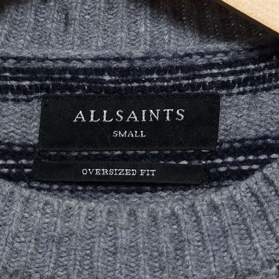 100)ALLSAINTS 올세인츠 스트라이프 니트 오버핏 그레이 상품이미지4