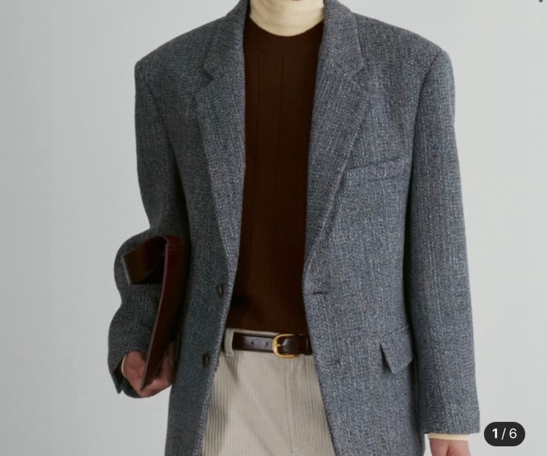 렉토 서스테이너블 울 블렌드 오버사이즈 자켓 그레이 상품이미지1