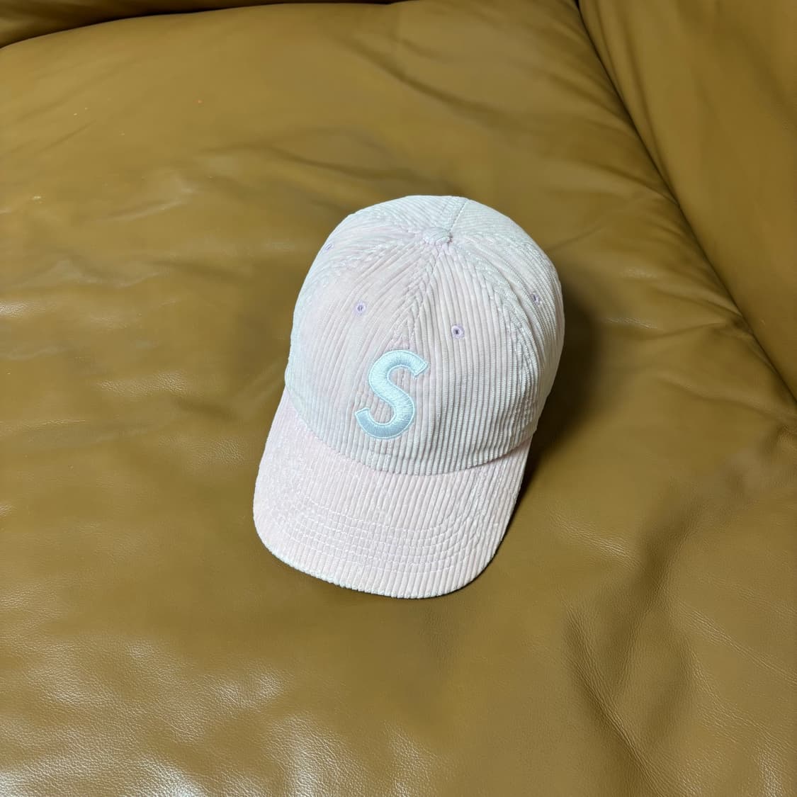 Supreme 슈프림 코듀로이 워시드 핑크 S로고 6패널 볼캡 모자 상품이미지1