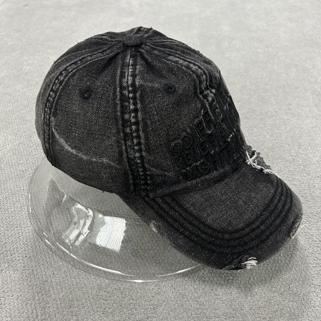 블랙 데님 워싱 캡모자 상품이미지3
