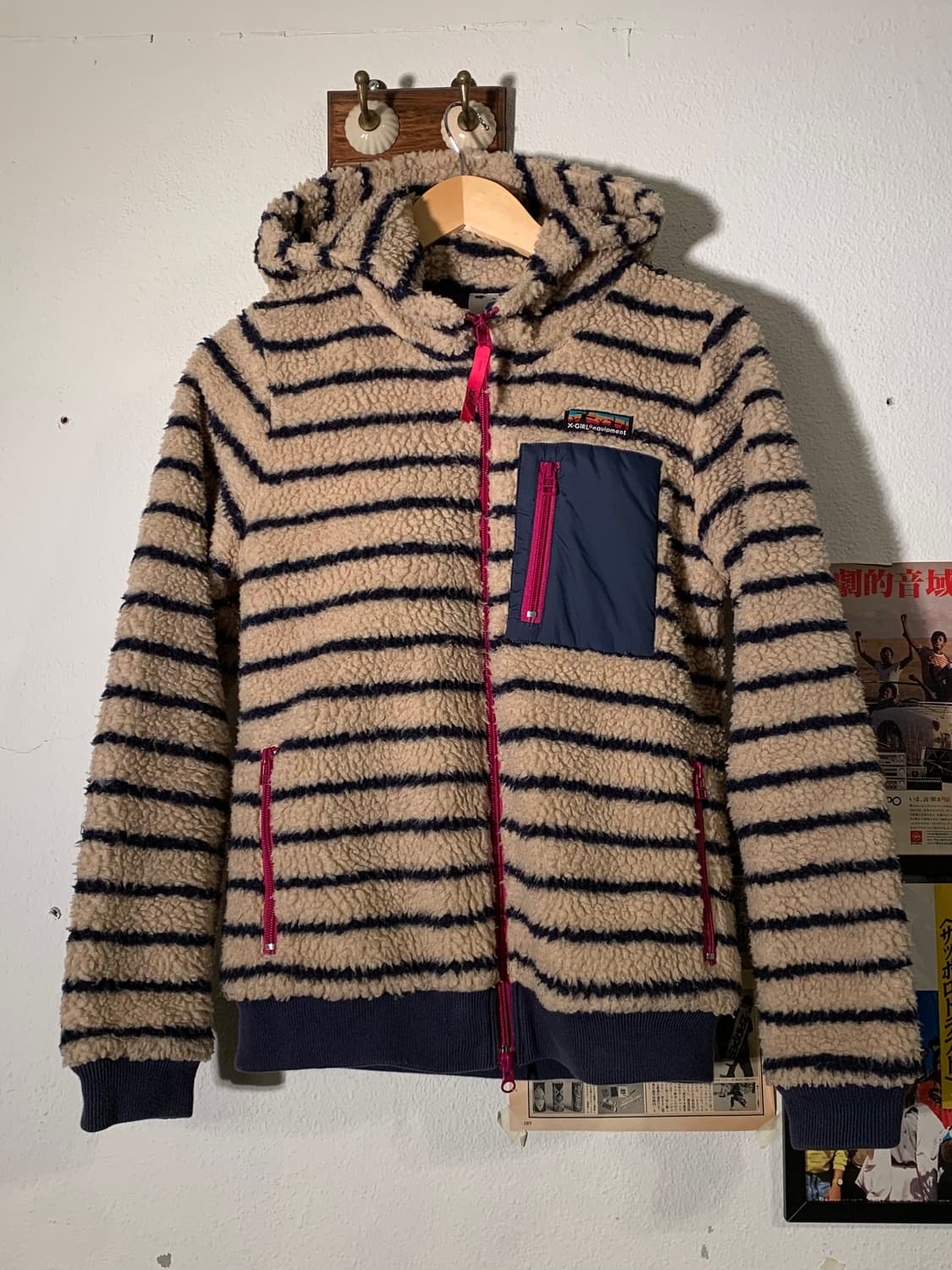 엑스걸 파타고니아 오마주 스트라이프 후드 후리스 자켓 상품이미지1