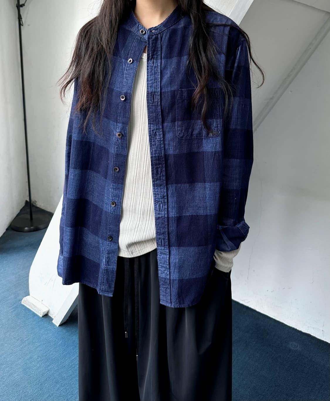 Natural brushed cotton design check shir 상품이미지6