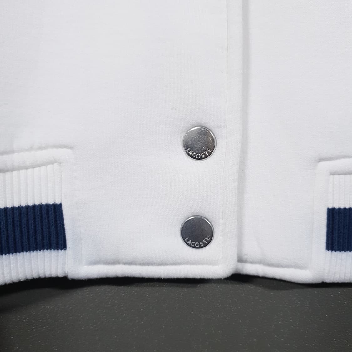 라코스테 크록 네오프렌 스냅 버튼 바시티 스타디움 자켓 화이트 여성 95 상품이미지3