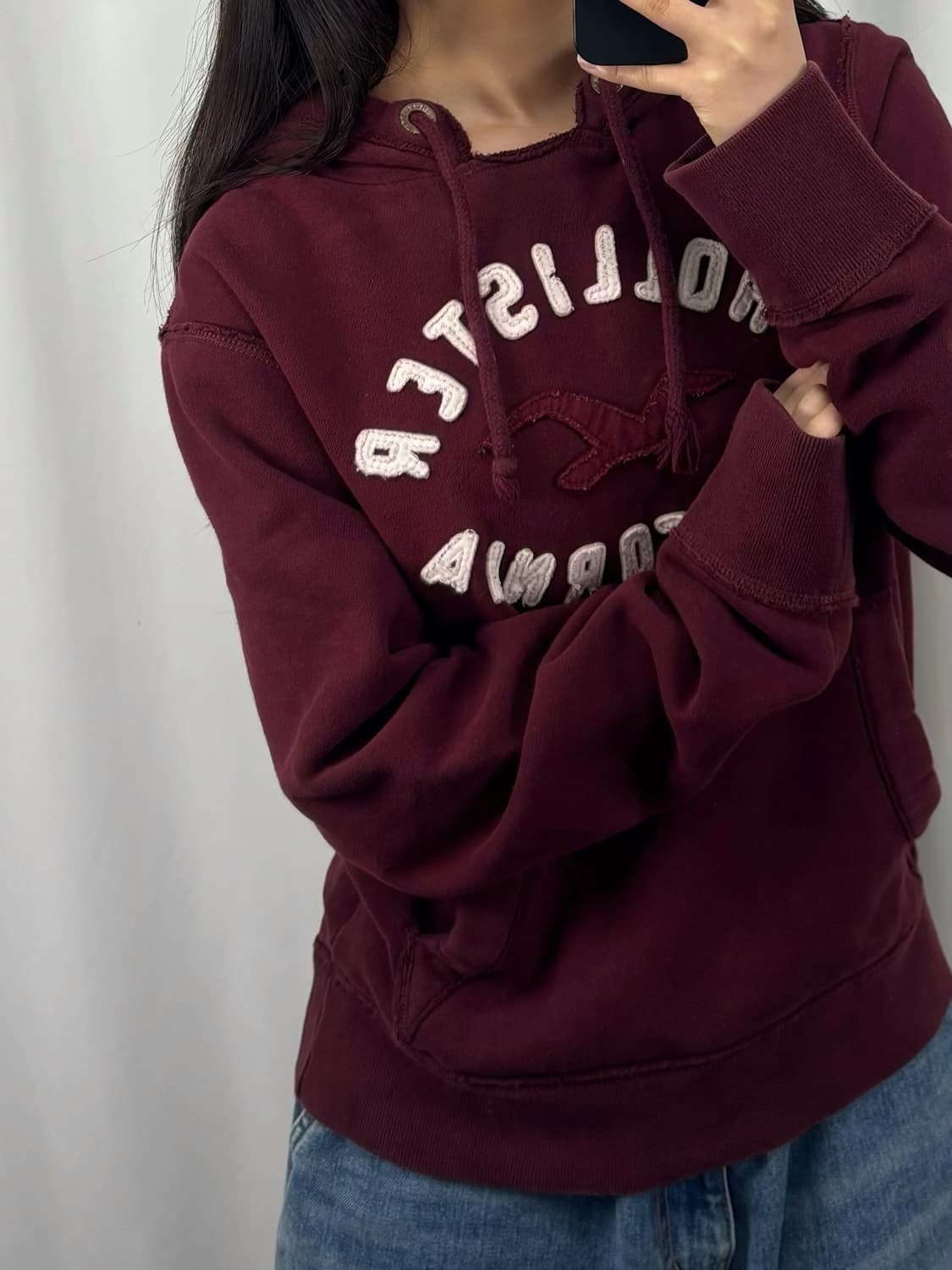 홀리스터 버건디 후드티 상품이미지1