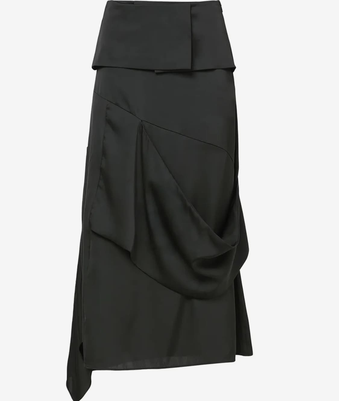 2.Drape Layered Maxi Skirt Black 상품이미지1